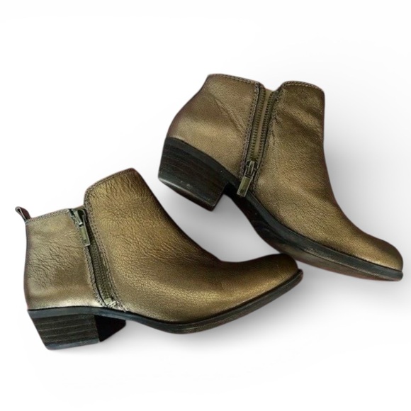 Lucky Brand Shoes - Lucky Brand Women's Basel leather ankle booties in the color Old Bronze.